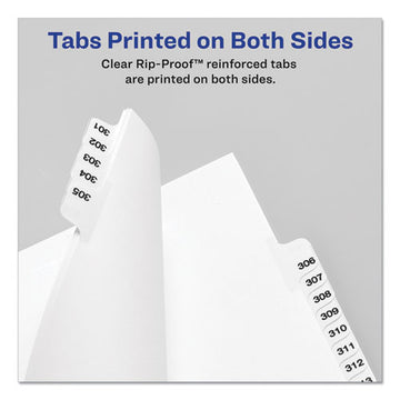 Avery® Preprinted Legal Exhibit Side Tab Index Dividers, Avery Style, 10-tab, 4, 11 X 8.5, White, 25-pack freeshipping - TVN Wholesale